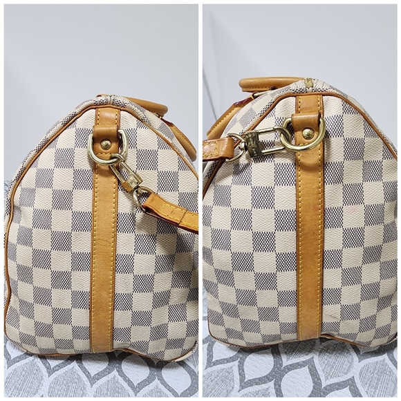 Louis Vuitton Speedy Bandouliere 35 Damier Azur Shoulder Bag Beige/Cream - Picture 7 of 15